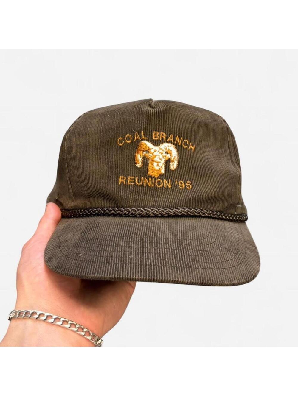 1995 Coral Ranch Brown Corduroy Trucker Hat